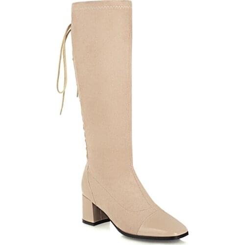 Big Size Lace up boots thigh high boots knee high boots over the knee boots women ladies boots shoes woman winter boots women