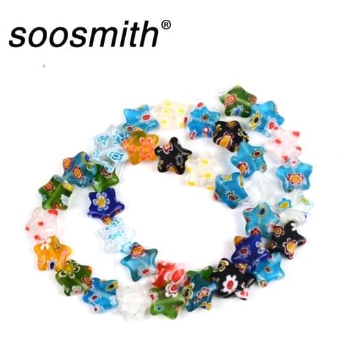 Natural Star Lampwork Glazed Glass Beads Loose Spacer Beads For Jewlery Making Handmade / Diy Accessories wholesale