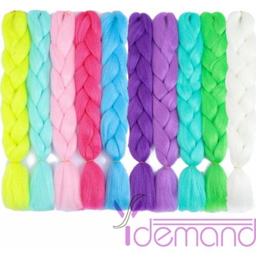 Y Demand Luminous Jum bo-Braid Synthetic Braiding 24inch 100g Shining hair In The Darkness Florescent Ligh Glowing Braiding Hair