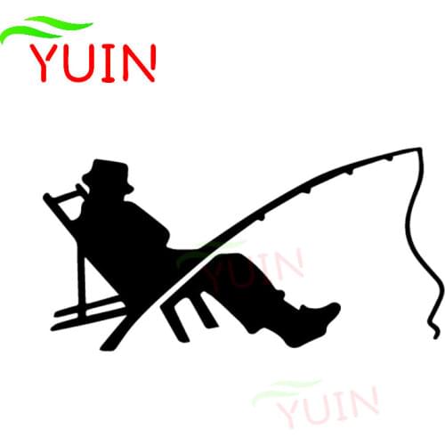 Car Sticker Funny Fisherman Fish Fishing Bug Bite Decals Fashion Auto Accessories PVC Body Decoration Sunscreen Decal