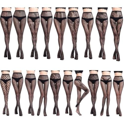 Womens Sexy Elastic Transparent Fish Net Toe Silk Stockings Control Top Panty Hose
