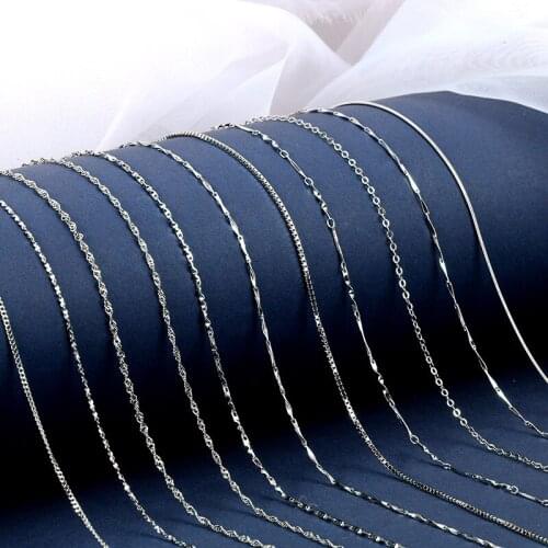 CANZE S925 Sterling Silver Necklace Women Silver Sweater Chain ins Couple Necklace Jewelry Gift