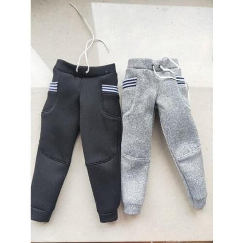 1/6 Scale Male Black and Grey Sports Pants Models for 12''Figures Bodies Accessories DIY