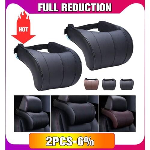 1 PU leather car neck pillow memory foam neck pillow seat headrest cushion 3 colors high quality