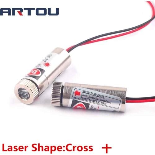 1PCS 650nm 5mW Red Cross Laser Line Module Glass Lens Focusable Industrial Class