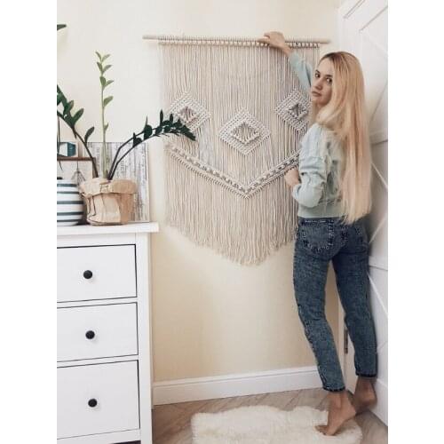 1PC Macrame Bohemian Tapestry Wall Hanging Chic Geometric Art Handicrafts Woven Tapestry For Home Living Decoration Supplies