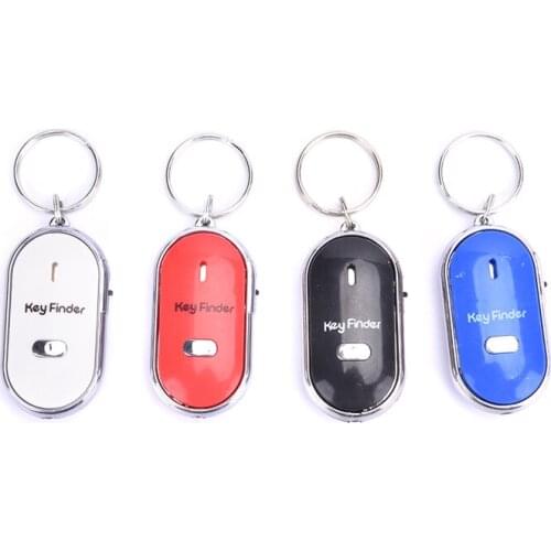 1PC Smart Key Finder Anti-lost Whistle Sensors Keychain Tracker LED Whistle Claps Locator Flashing Beeping Sound Control Alarm