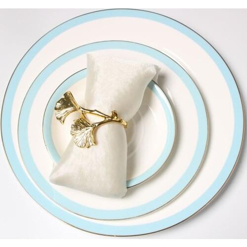 10pcs Golden gingko leaf napkin buckle wedding hotel decoration napkin ring