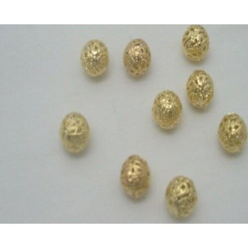 100Pcs Round Filigree Hollow Spacer Beads Diy Jewelry Making Accessory 4mm Dia. Golden/Silver/Bronze