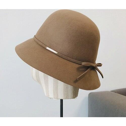 2020 New Wool Felt Cloche Fedora Hat Ladies Church Derby Party Fashion Winter