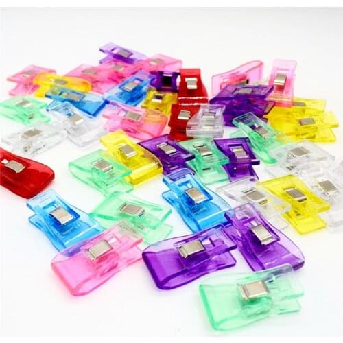 3.3*1.8cm PVC Plastic Clips For Patchwork Sewing DIY Crafts Quilting Clamp Clover Wonder Fixed Sewing Tools 100pcs/lot