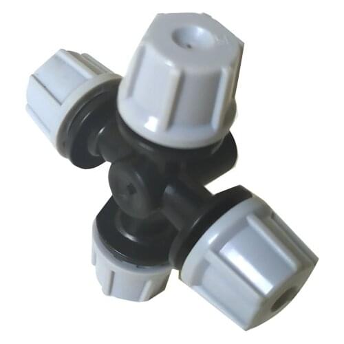 4 head Anti Drip Misting Nozzle Cross Atomizing Nozzle Fog Water Spray Greenhouse Drip Irrigation System