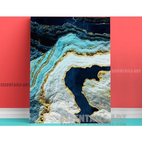 Nordic Abstract Aerial Ocean Metal Canvas Wall Art Painting Poster Bedroom studio print Living kid Room Home Decoration Prints