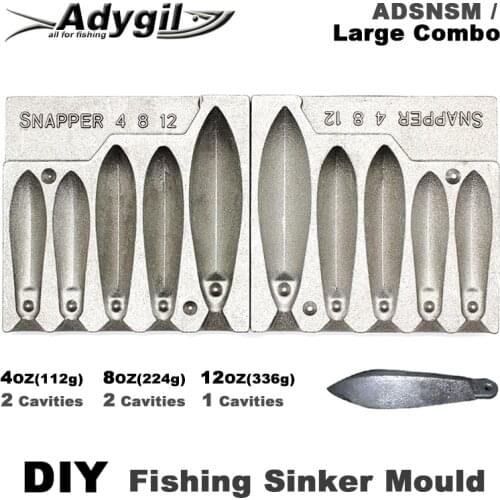 Adygil DIY Fishing Snapper Sinker Mould ADSNSM/Large Combo Snapper Sinker 112g 224g 336g 5 Cavities