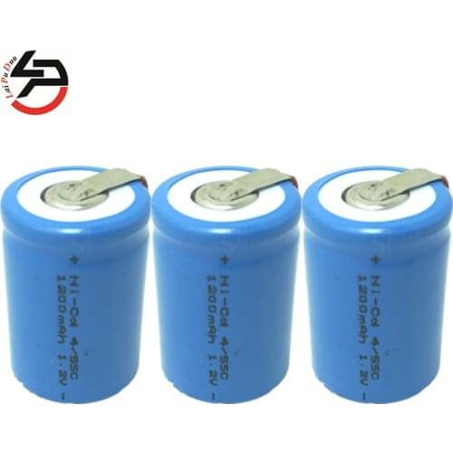 Ni-CD 4/5SC 1200mAh 1.2V 4/5 SC Sub C Rechargeable Battery Cell for Power Bank Toy Car 3 Pack