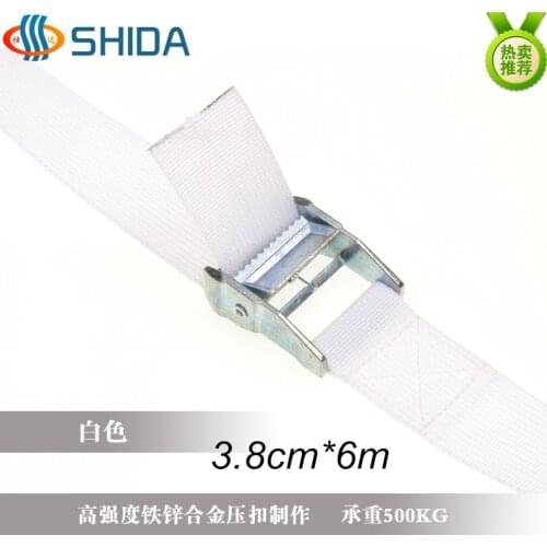 Free Shipping 1pcs 3.8cm*6m 500kg Metal Cam Buckle Ratchet Tie Down Luggage Load Strap Cargo Lashing PP Webbing Binding Belt