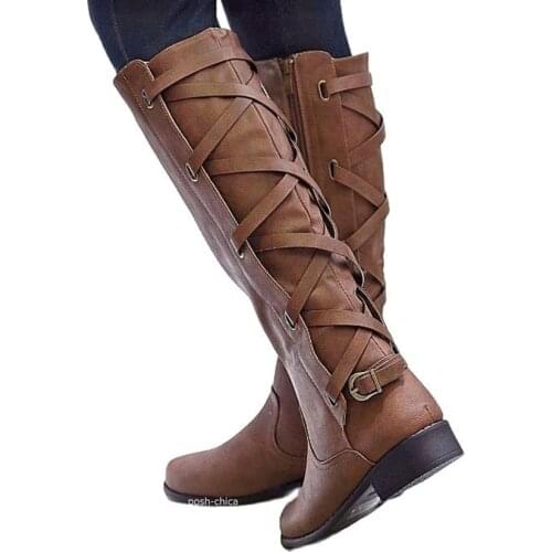 Autumn and Winter Foreign Trade Style Fashionable Womens Boots High-heeled Shoes Low Heels High-to-order New Products size34-43