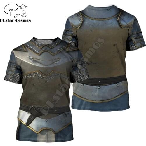 3D Printed Chainmail Knight Armor Men t shirt Knights Templar Harajuku Fashion Short sleeve shirt summer Casual Unisex tshirt