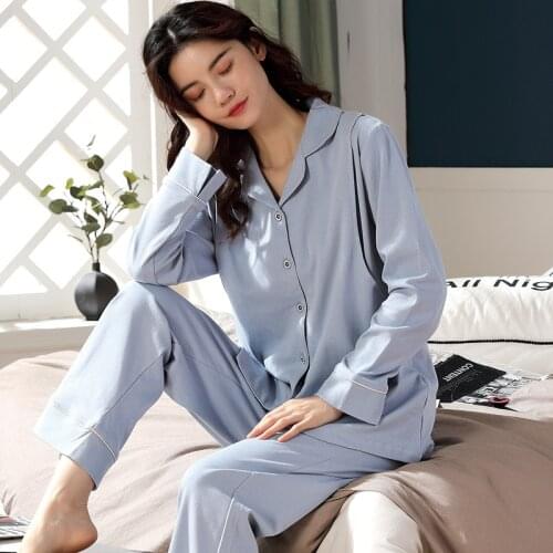 Cotton Pajamas 2PCS Set Women Sleepwear Spring Summer Print Long Sleeve Nightwear Female Homewear Plus Size Pijama Mujer 3XL