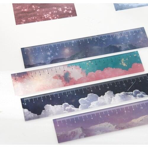 15cm Measuring Acrylic Ruler INS Style Wandering Stars Clouds Bullet Journal Accessories Aesthetic Korean Stationery Student