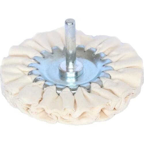 1pc 3" Cotton Airway Buffing Wheel 80mm Cloth Open Bias Polishing Buffs Wheel White For Drill