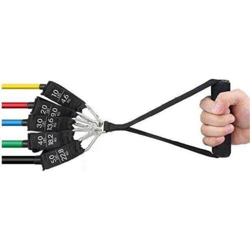 2021 Fitness Resistance Band Set Latex TPE Tension Belt with Door Anchor Ankle Straps for Yoga Pilates Training Home Workout