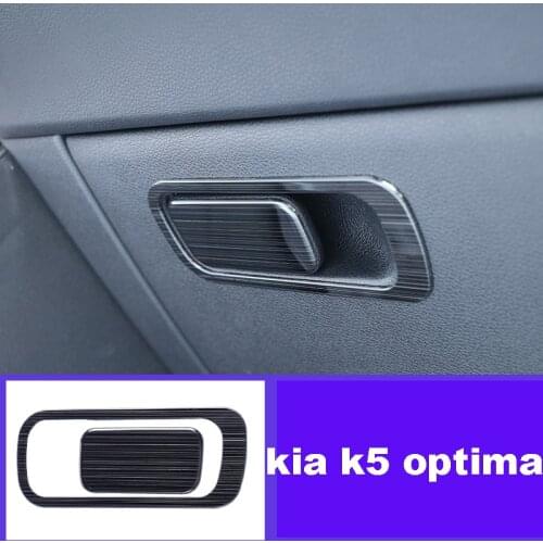 Lsrtw2017 Stainless Steel Car Co Pilot Storage Box Switch Handle Trims for Kia K5 Optima 2020 2021 Accessories Auto Styling