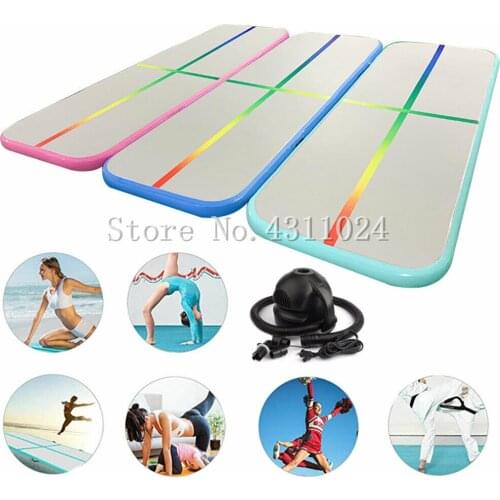 8inches/4 inches Thickness Airtrack Mat 10ft Tumble Track Air Mat Air Track Floor Mats With Pump For Gymnastics Training
