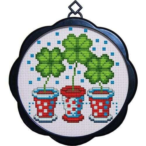 Needlework DIY DMC Cross stitch Sets For Embroidery kits 14ct 11ct Printed Cotton Thread Four Leaf Clover Cross-Stitching