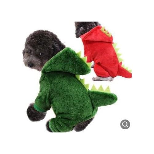 Dog Clothes, Small And Medium Dogs With Velvet Dinosaur Pet Clothes, Thick Warm Four-Leg Dog Clothes Cat Clothes pet
