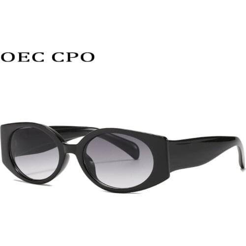 OEC CPO Vintage Cat eye Sunglasses Women New Fashion Brand Designer Oval Lens Retro Glasses Female Gradient Colors Oculos UV400
