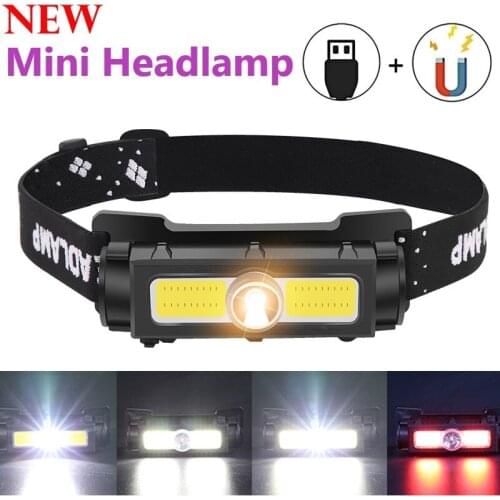 Outdoor Mini Portable LED Headlamp 18650 USB Rechargeable Headlamp Fishing Head Lamp Built-in 3800 mAh Battery Head Flashlight