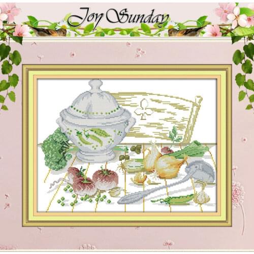 Vegetables On The Table Counted Cross Stitch 11CT 14CT Cross Stitch Set Wholesale Cross-stitch Kit Embroidery Needlework