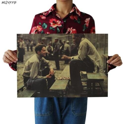 Movie The Shawshank Redemption Retro Poster Home Wall Decoration Kraft Paper Painting 50.5x35cm