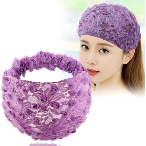 Elegant pearl wide-brimmed elastic headband to go out, simple non-slip pressure hair covering white hair headdress headscarf