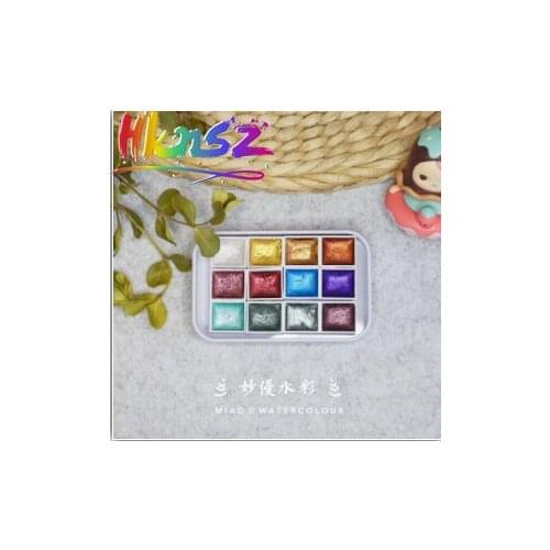 Dropshipping Germany Handmade Solid Pearlescent Color 12colors Water color Pigment For Drawing