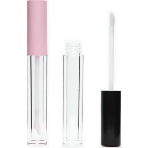5pcs 2.5ml Empty Lipstick Tube Lip Balm Soft Tube Clear Lip Gloss Frosted White/Pink/black Lid Cosmetic Packing Container