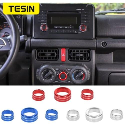 Car Interior Accessories Aluminum Alloy Car Styling For Suzuki Jimny 2019+ Audio Air Conditioning Switch Knob Decorative Ring