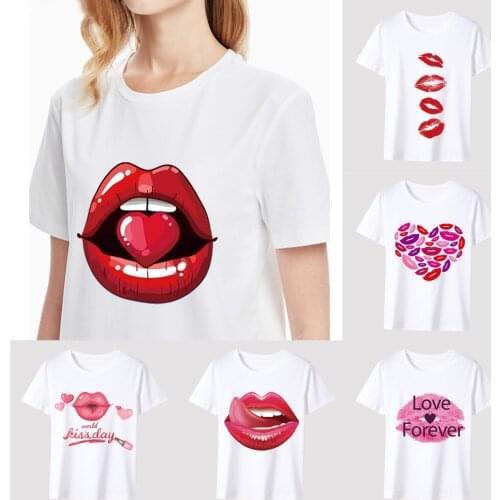 Women TShirt Funny Lip and Tongue Print Series Lady Short Sleeve Tee Fashion Casual Harajuku White Printing Female Tops Clothes