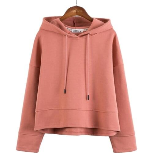Abrini Women Hooded Velvet Sweatershirts Preppy Style Long Sleeve Casual Female Plus Size Hoodies Pullovers 2021 Spring Fall