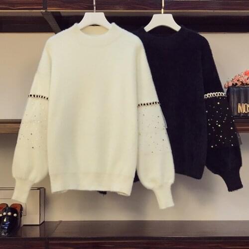 2021 Winter Shiny Sweater Pullover Women Cute Fruit Sweater Pull Jumpers Mohair Thick Warm Korean Tops Oversized Jumpers