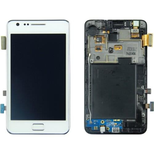S2 AMOLED 4.3" LCD For SAMSUNG Galaxy S2 I9100 LCD Display Touch Screen Digitizer Assembly Replacement With Frame