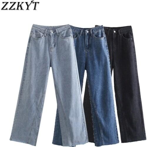 ZZKYT Women's Straight Jeans