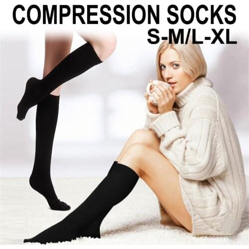 1 pair Antifatigue Unisex Compression Socks Flight Travel Anti-Fatigue Knee High Stockings Anti Fatigue sock New Arrival