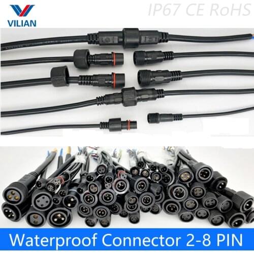 1 pairs Waterproof connector Current 12A 4 pin with wire cable IP67 female male plug 1.5(mm2)