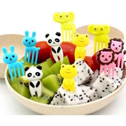20Pcs/Set Fruit Pick Animal Pattern Multi-shape Mini Size Plastic Animals Fruit Pick for Children