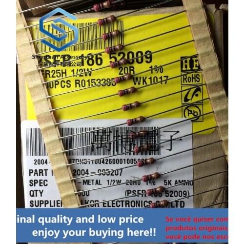 20pcs only orginal new HF resistor HANIL resistor Korea 1/2W (1/4W) 0.25W 20 ohm 20R