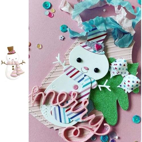 2020 Snowman Christmas Metal Cutting Dies For Scrapbook Paper Craft Knife Mould Blade Punch Stencils Dies 2020 Brithday Tag Die
