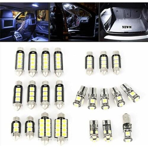 23Pcs Automobile LED Car Inside Light Dome Map Trunk License Plate Lamp Interior Bulb Kit Car Lamp Bulbs Kit Accessories