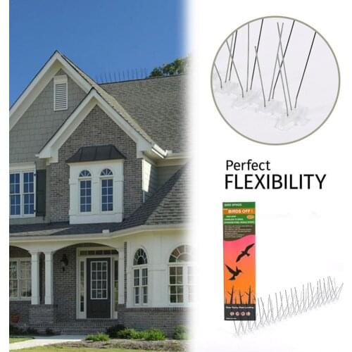 5 Pack Stainless Steel Anti-Bird Spike For Driving Bird Pigeon Away 50CM Flexible Reflective Bird Barrier Spike Anti-theft Nail